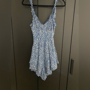 Princess Polly Thunderclouds Romper blue